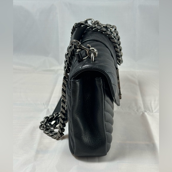YSL College Medium Black in Quilted Leather Silver Hardware Used - Picture 7 of 16